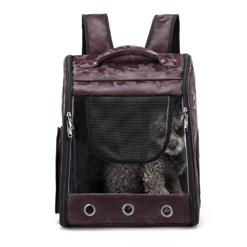 Pu porous breathable pet backpack